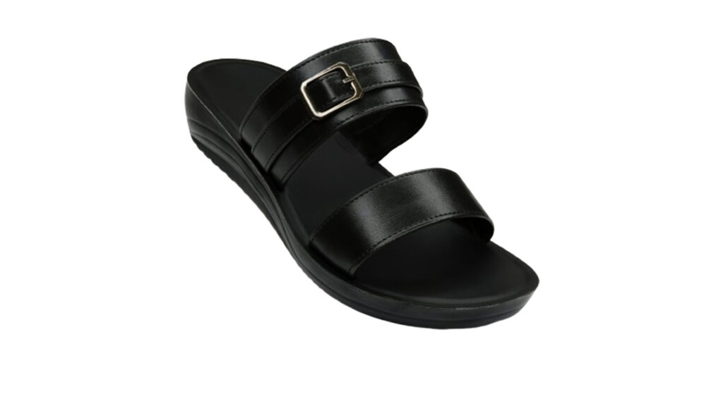 صنادل یالدا النسائية باللون الأسود بنعل PU خفيف ومريح