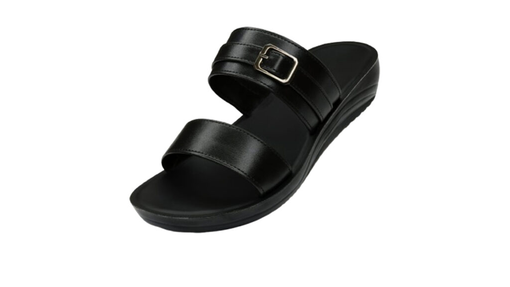 Yalda qadın sandalları qara rəngdə, yüngül və elastik PU altlıqla, ölçülər 37–41. Gündəlik istifadə, yay günləri, pərakəndə və topdansatış üçün ideal seçim.